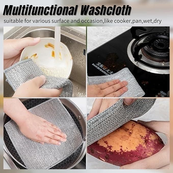 Multipurpose Wire Dishwashing Rags for Wet and Dry Pack